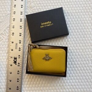 RFID Credit Card Holder, Small Leather Zipper Card Case Wallet for Women